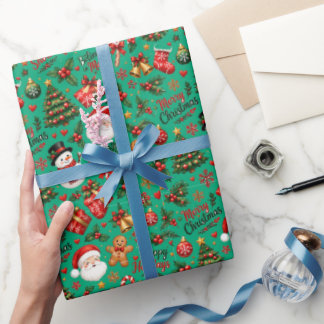 Papel de embrulho padrão contínuo de Natal