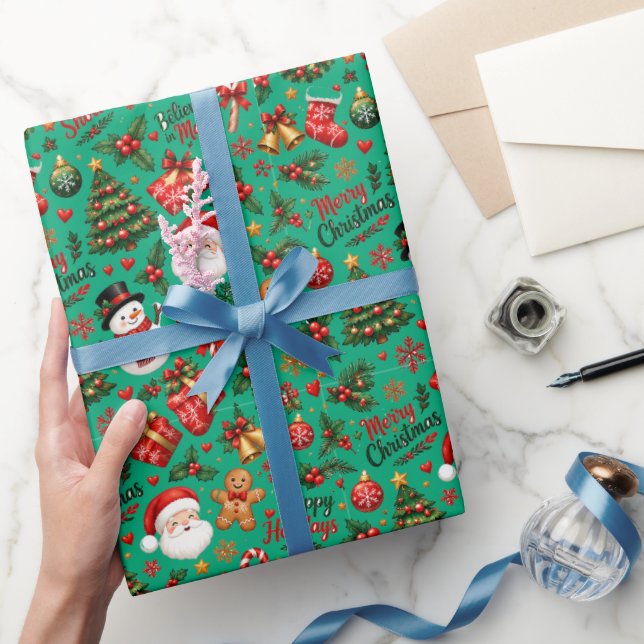 Papel de embrulho padrão contínuo de Natal (Presentear)