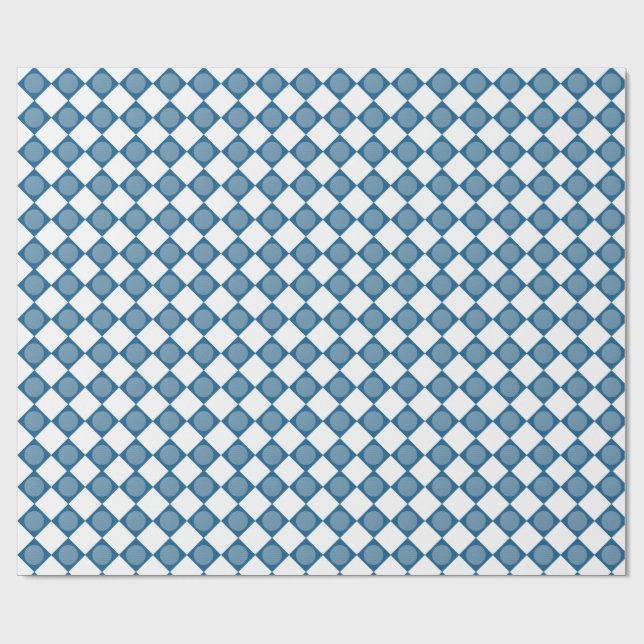 Papel de embrulho padrão de golfe Argyle Azul (Aberto)