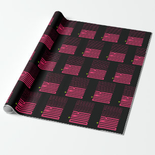 Papel de embrulho padrão dink rosa de pickleball