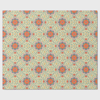 Papel de embrulho padrão Floral Folk