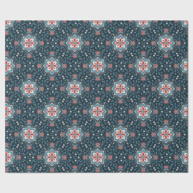 Papel de embrulho padrão Floral Folk (Barra)