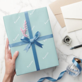 Papel de embrulho padrão moderno azul e branco de