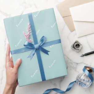Papel de embrulho padrão moderno azul e branco de 