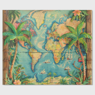 Papel de embrulho - Papel de embrulho Atlas Vintag