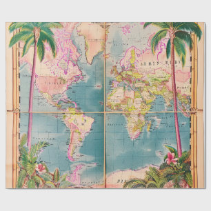 Papel de embrulho - Papel de embrulho Atlas Vintag