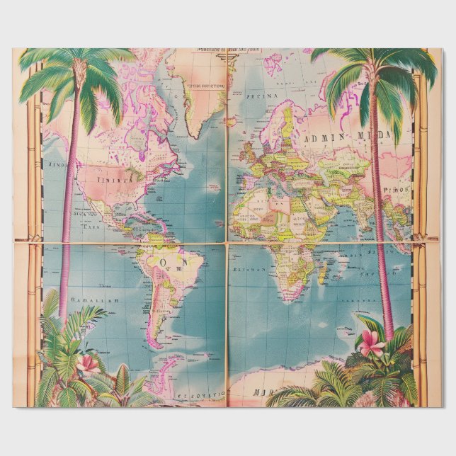 Papel de embrulho - Papel de embrulho Atlas Vintag (Aberto)