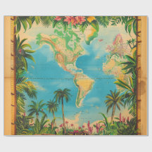 Papel de embrulho - Papel de embrulho Atlas Vintag