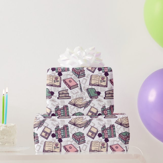 Papel de embrulho para amantes de livros (Presentes para festas)