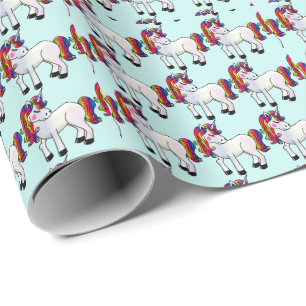 Papel de embrulho para aniversário de unicórnio