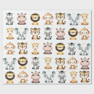 Papel de Embrulho para Aniversário Jungle Safari