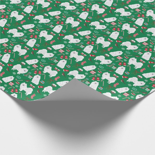 Papel de embrulho para cães de Natal Spitz japonês (Ponta)