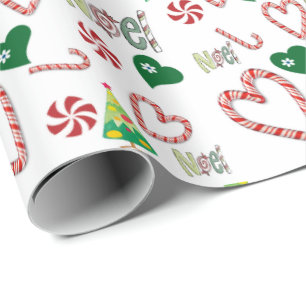 Papel de embrulho para canetas de Noel Branco de N