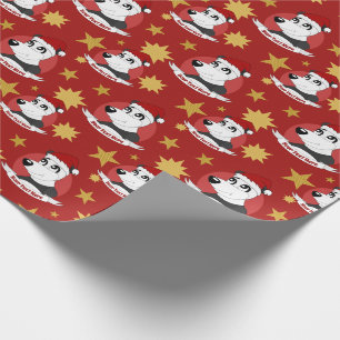 Papel de embrulho para cartoons do panda de Natal