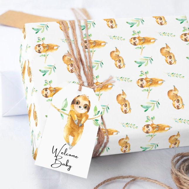Papel de embrulho para chá de bebê de preguiça (Criador carregado)