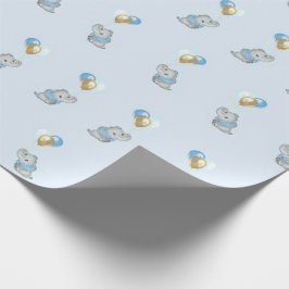 Papel de embrulho para chá de bebê do Elefante Azu