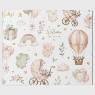Papel de embrulho para chá de bebê Elegante presen