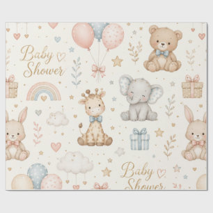 Papel de embrulho para chá de bebê Elegante presen