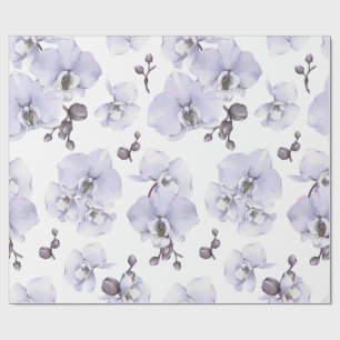 Papel de embrulho para chá de bebê Orquídea Lavand