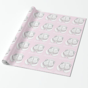 Papel de embrulho para chá de bebê Sapatinhos Rosa