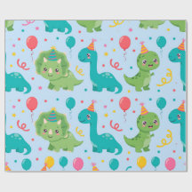 Papel de embrulho para festa de dinossauro bebê