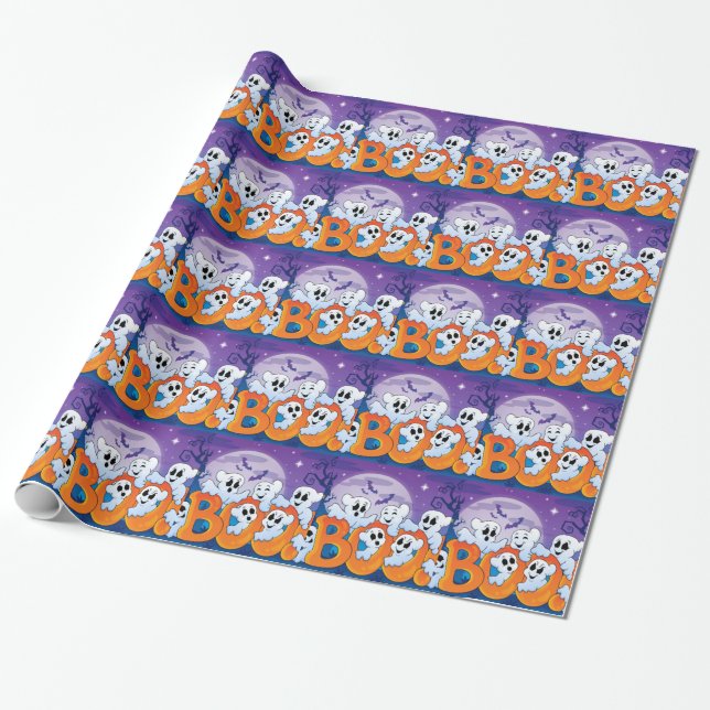 Papel de embrulho para festa de Halloween (Desenrolado)