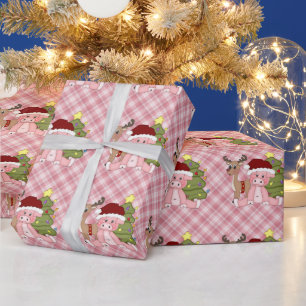 Papel de embrulho para os porcos de Natal