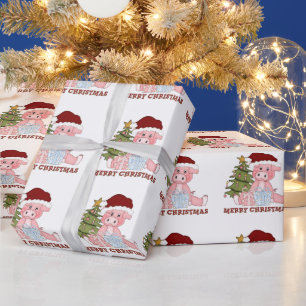 Papel de embrulho para os porcos de Natal