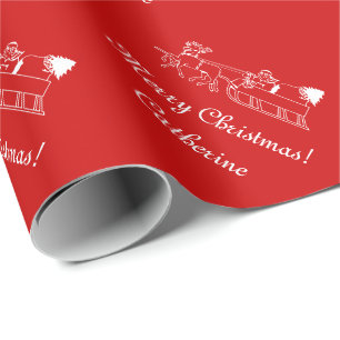 Papel de embrulho para papais noeis de Natal Feliz