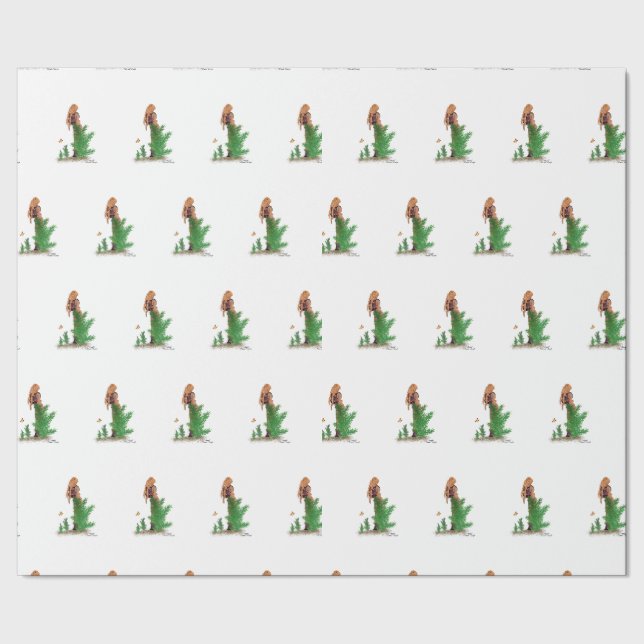 Papel de embrulho para pinça-moça de-cabeça-vermel (Barra)