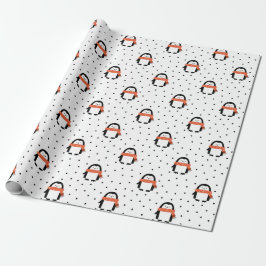Papel de embrulho para pinguins de inverno de inve