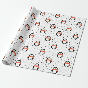 Papel de embrulho para pinguins de inverno de inve