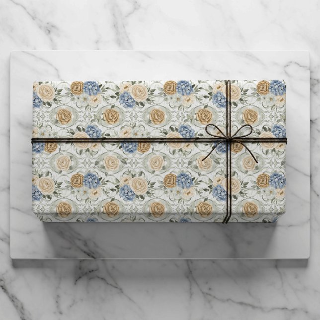 Papel de embrulho para presente de casamento flora (Criador carregado)
