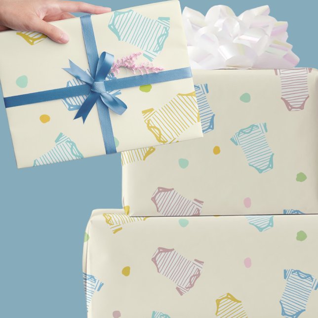 Papel de embrulho para presente de chá de bebê ber (Criador carregado)