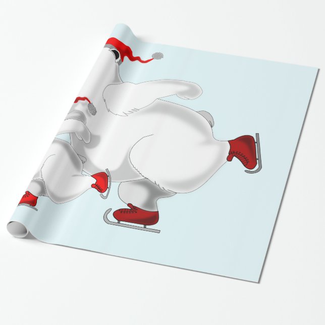 Papel de embrulho para presente de Natal com ursos (Desenrolado)