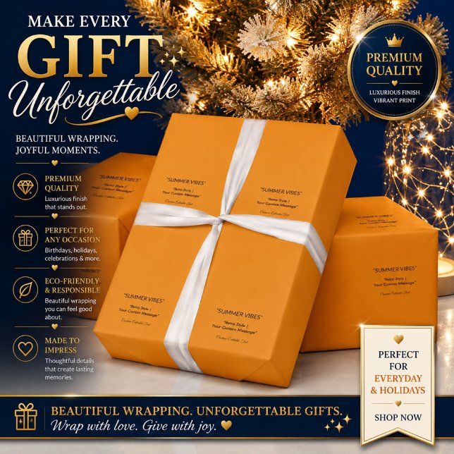 Papel de embrulho para presente de Natal Laranja D (Criador carregado)