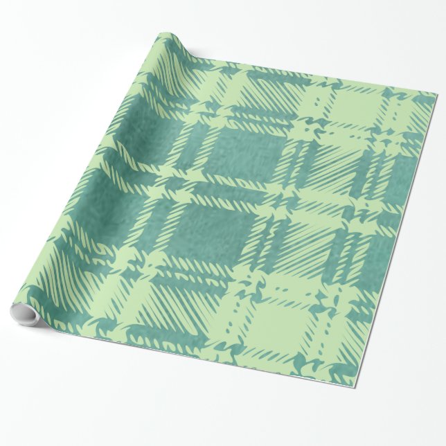 Papel de embrulho para presente de Xadrez verde (Desenrolado)