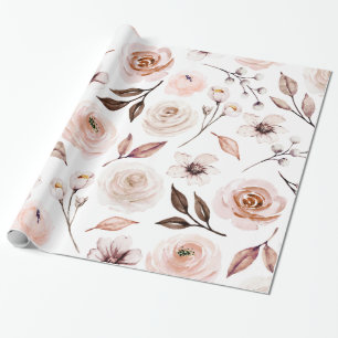 Papel de embrulho para presente Florais Boho Rústi