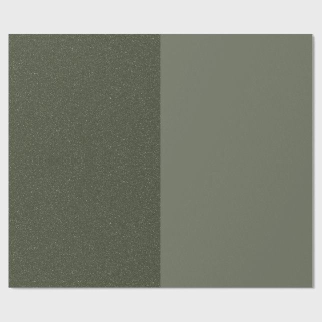 Papel de embrulho para presente Verde Musgo Mínimo (Aberto)