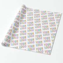 Papel de embrulho para presentes em rolo com logot