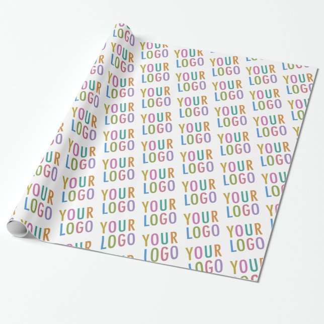 Papel de embrulho para presentes em rolo com logot (Desenrolado)