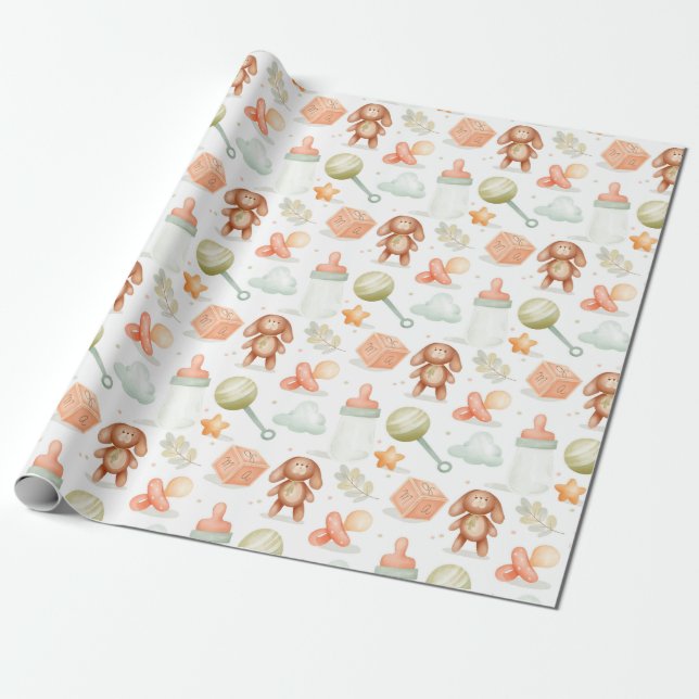 Papel de embrulho para temas bebês (Desenrolado)
