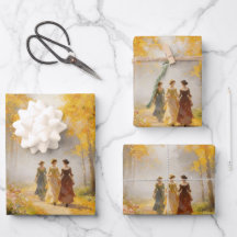 Papel de embrulho Passeio de outono vitoriano