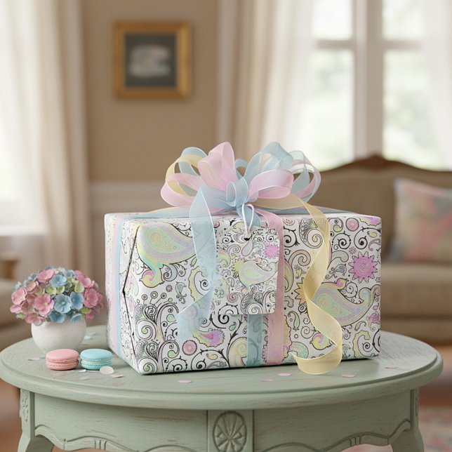 Papel de embrulho pastel paisley (Criador carregado)