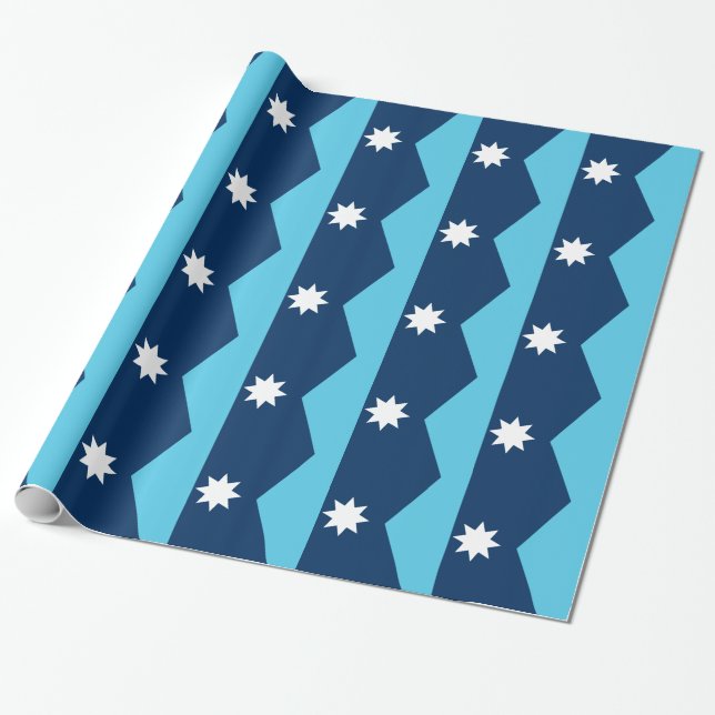 Papel de embrulho patriótico com a bandeira de Min (Desenrolado)