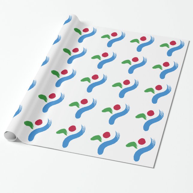 Papel de embrulho patriótico com a bandeira de Seu (Desenrolado)