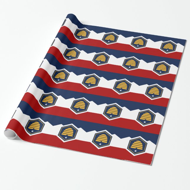 Papel de embrulho patriótico com a bandeira de Uta (Desenrolado)