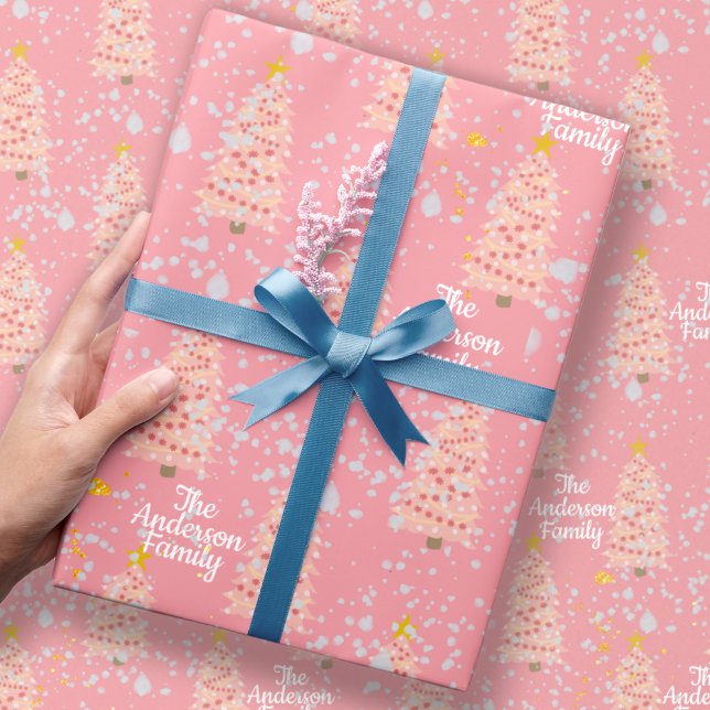 Papel de Embrulho Personalizado Árvores de Natal R (Criador carregado)