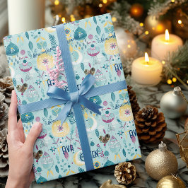 Papel de embrulho personalizado Boho Chic com moti