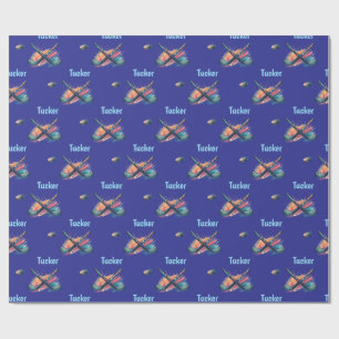 Papel de embrulho personalizado com nome de hóquei